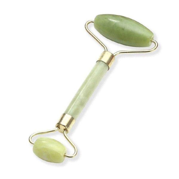 Homeoculture Smooth Facial Roller & Massager Natural Massage Jade Stone for Face Eye Neck Foot Massage Tool (Green)