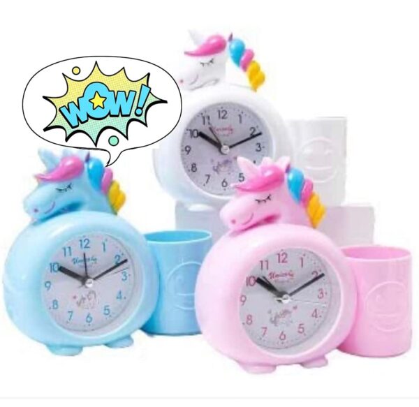 Plastic Unicorn Table Alarm Clock (Multicolour)